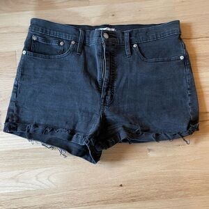 Madewell black denim high rise shorts